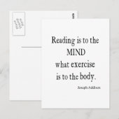 Vintages Addison Reading Mind Inspiration Zitat Postkarte (Vorne/Hinten)