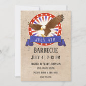 Vintages Adlerlogo vom 4. Juli Einladung (Vorderseite)