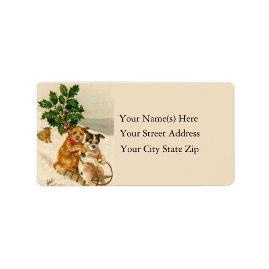 Vintages Adressetikett für Hunde (Vorne)