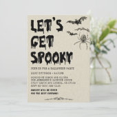 Vintages Adult Halloween Kostüm-Party Einladung (Stehend Vorderseite)