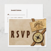 Vintages Adventure Wedding RSVP Postcard Einladungspostkarte (Vorne/Hinten)