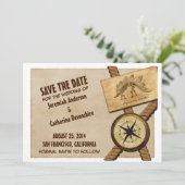 Vintages Adventure Wedding Save the Date Invite (Stehend Vorderseite)