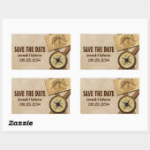 Vintages Adventure Wedding Save the Date Stickers (Blatt)