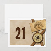 Vintages Adventure Wedding Tischnummer Postkarte (Vorne/Hinten)