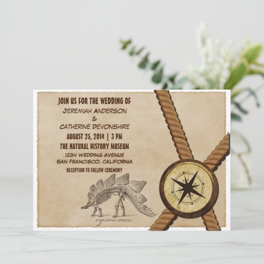 Vintages Adventure Weditation Version 2 Einladung (Stehend Vorderseite)