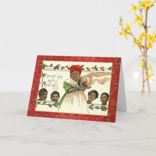 Vintages afamerikanisches Weihnachtsfest Karte (Gelbe Blume)