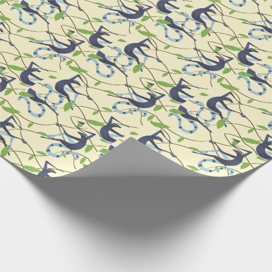 Vintages Affenplakat Geschenkpapier (Ecke)