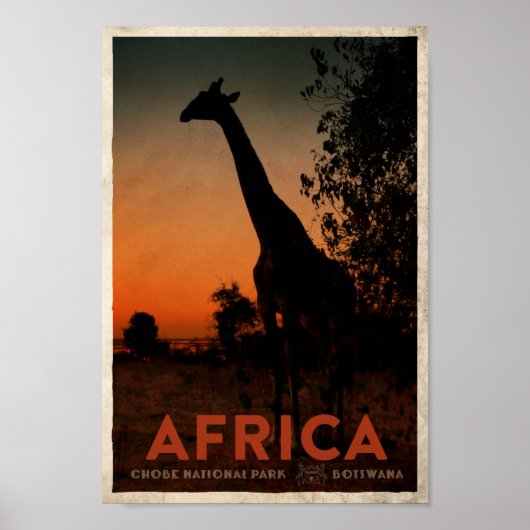 Vintages African Safari Travel Poster (Vorne)