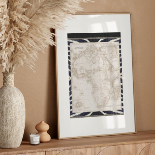 Vintages Afrika Karte Ephemera Decoupage Seidenpapier