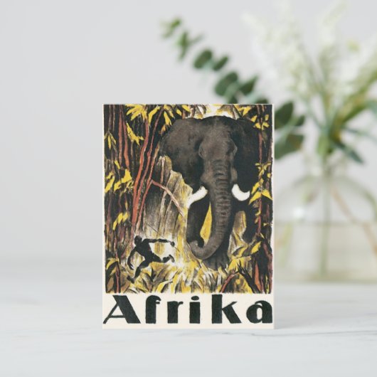 Vintages Afrika Postkarte (Stehend Vorderseite)