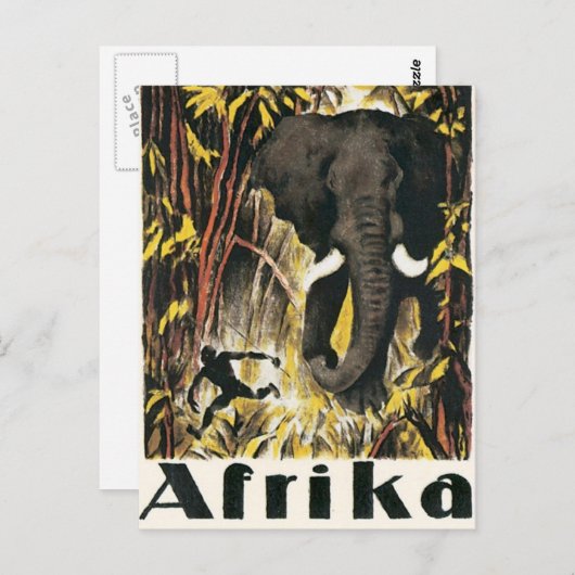 Vintages Afrika Postkarte (Vorne/Hinten)