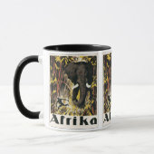Vintages Afrika Reiseplakat, afrikanischer Elefant Tasse (Links)