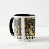 Vintages Afrika Reiseplakat, afrikanischer Elefant Tasse (Vorderseite Links)