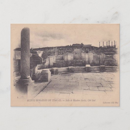 Vintages Afrika Römische Überreste, Timgad Postkarte (Vorderseite)