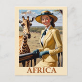 Vintages Afrika Safari Postkarte (Vorderseite)