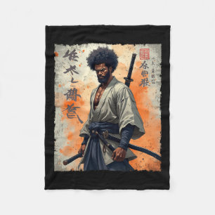 Vintages afrikanisches Samurai Afro American Bushi Fleecedecke