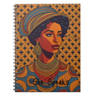 Vintages Afro Lady-Notebook Notizblock