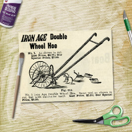 Vintages Ag-Gerät mit Doppelrad Seidenpapier