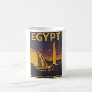 Vintages Ägypten - Altes Obelisk und Tempel Kaffeetasse