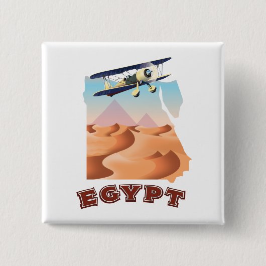 Vintages Ägypten Karte Reiseplakat Button (Vorderseite)
