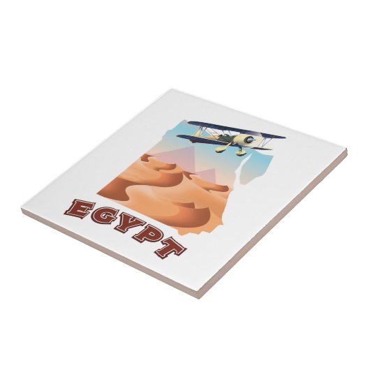 Vintages Ägypten Karte Reiseplakat Fliese (Seite)