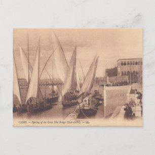 Vintages Ägypten, Öffnen von Nil-Brücke Postkarte