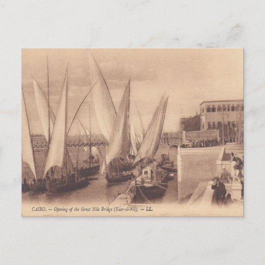 Vintages Ägypten, Öffnen von Nil-Brücke Postkarte (Vorderseite)