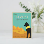 Vintages Ägypten Pyramiden Bastet Cat Travel Postkarte (Stehend Vorderseite)