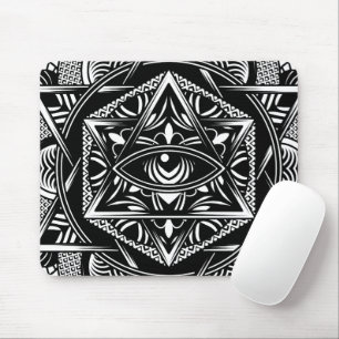 Vintages Ägypten Reisen Altes Auge Mandala Black Mousepad