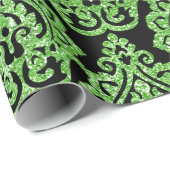 Vintages ägyptisches Grüner Glitzer Ziermuster Geschenkpapier (Rolleneckpunkt)