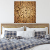 Vintages ägyptisches Hieroglyphiepapier drucken Leinwanddruck (Insitu (Schlafzimmer))