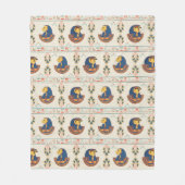 Vintages ägyptisches Tefnut-Muster Fleecedecke (Vorderseite)