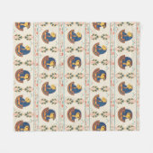 Vintages ägyptisches Tefnut-Muster Fleecedecke (Vorderseite (Horizontal))