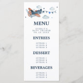 Vintages Airplane Clouds Baby Showmenü Menükarte (Vorderseite)