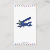 Vintages Airplane Flugzeug Blue Baby Diaper Raffle Begleitkarte (Rückseite)