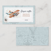 Vintages Airplane Travel Baby Dusche Windeln Raffl Begleitkarte (Vorne/Hinten)