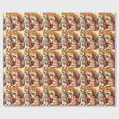 Vintages Akita Dog-Gemälde Geschenkpapier (Flach)
