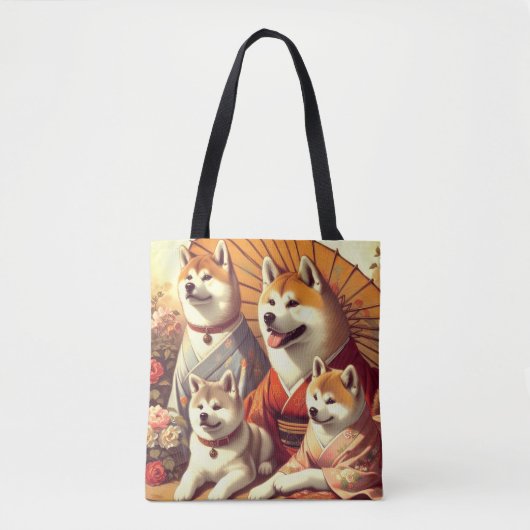 Vintages Akita Dog-Gemälde Tasche (Vorderseite)