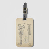Vintages akustisches Gitarrenpatent Gepäckanhänger (Vorderseite Vertikal)