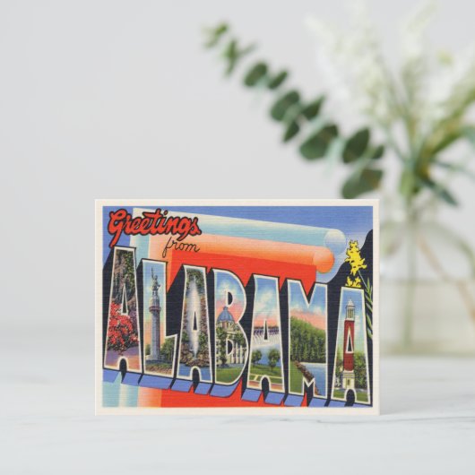 Vintages Alabama Ankündigungspostkarte (Stehend Vorderseite)