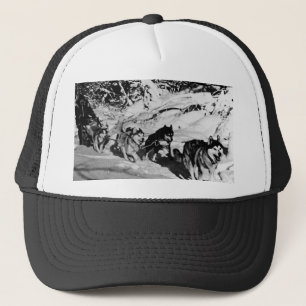 Vintages Alaska eskimo Malamute Schlittenrennen Truckerkappe