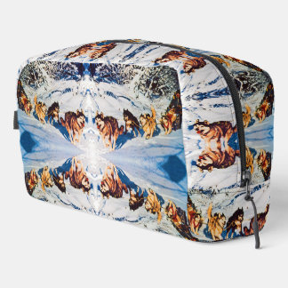 Vintages Alaska eskimo Malamute Schlittenrennen Waschbeutel