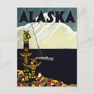 Vintages Alaska-Poster Postkarte