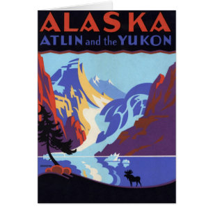 Vintages Alaska-Reiseplakat, Atlin und Yukon