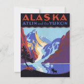 Vintages Alaska-Reiseplakat, Atlin und Yukon Einladung (Vorderseite)