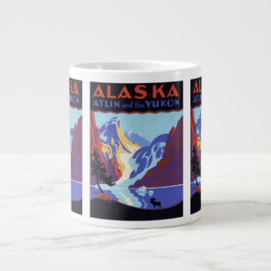 Vintages Alaska-Reiseplakat, Atlin und Yukon Jumbo-Tasse