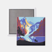 Vintages Alaska-Reiseplakat, Atlin und Yukon Magnet (Vorderseite/Rückseite)