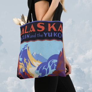 Vintages Alaska-Reiseplakat, Atlin und Yukon Tasche