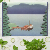 Vintages Alaska Reiseplaner Kunst, Landschaftliche Geschirrtuch (Gefaltet)