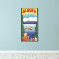 Vintages Alaska Reiseplaner Kunst, Landschaftliche